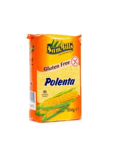 Sam Mills polenta brez glutena v plastični embalaži, 500g.