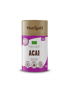 Nutrigold ekološki acai v prahu v rjav ivaljkasti kartonski embalaži, 125g.