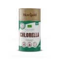 Nutrigold ekološki Chlorella prah v 250 gramski rjavi embalaži.