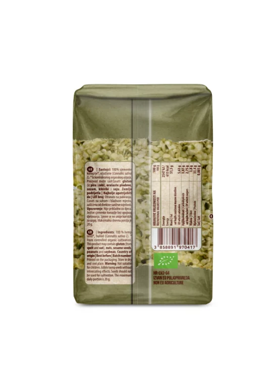 Konopljina semena oluščena - Ekološka 250g Nutrigold