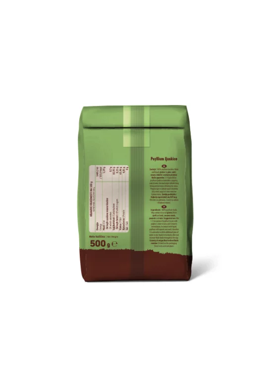 Nutrigold psyllium kosmiči v rjavi papirrnati embalaži, 500g.