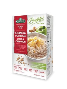 Orgran kvinojina kaša z jabolkom in cimetom v kartonski embalaži, 210g.