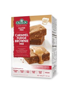 Orgran mešanica za brownie s karamelo v kartonski embalaži, 400g.