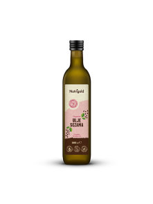 Nutrigold ekološko hladno stisnjeno sezamovo olje v steklenici, 500ml.