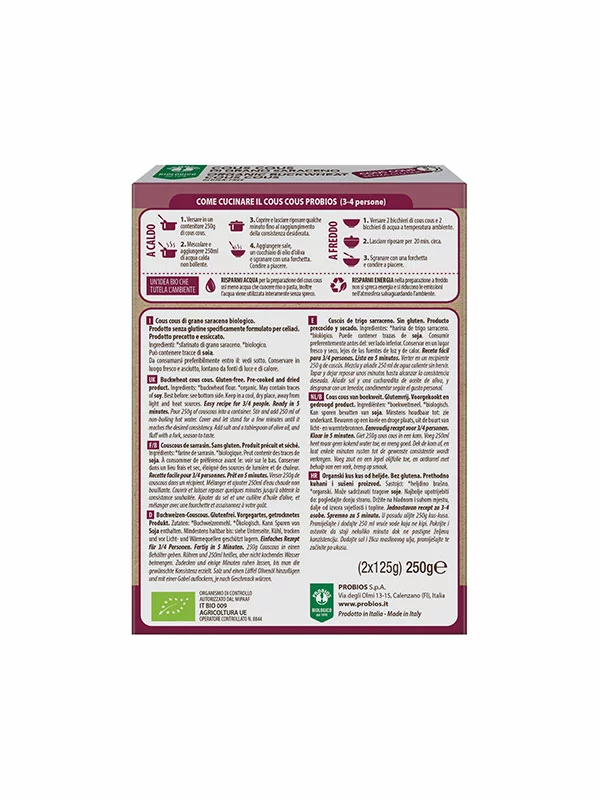 Ajdov kuskus Brez glutena – Ekološki 375g Probios