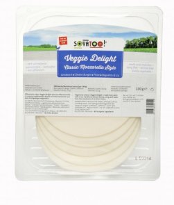 Soyatoo veganski sir v stilu mozarelle v prozorni plastični embalaži, 100g.