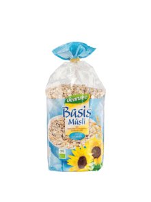 Dennree ekološki müsli iz 5 žit s semeni v plastični embalaži, 750g.