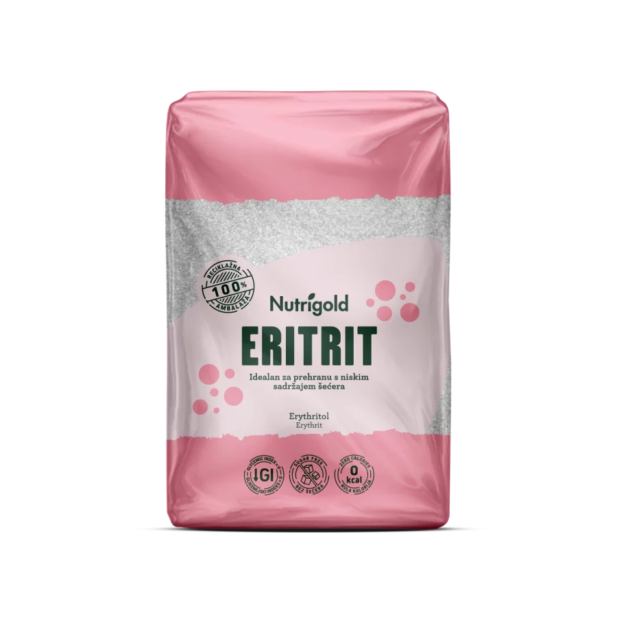 Nutrigold eritritol, naravno sladilo rez kalorij, 1000g.