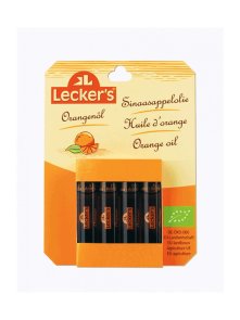 Lecker's pomarančno olje hladno stiskano ekološko v embalaži 4x2ml