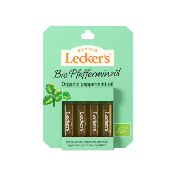 Lecker's olje poprove mete ekološko v embalaži 4x2ml