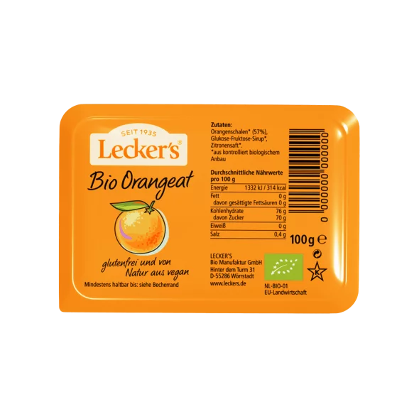 Lecker's kandirana pomarančna lupinica ekološka vc embalaži 100g