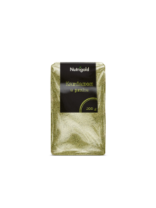 Nutrigold zeleni kardamom v prahu v prozorni plastični embalaži, 200g.