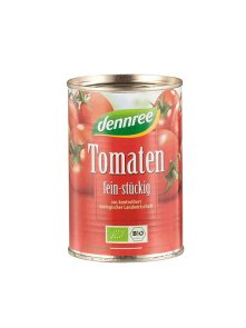 Dennree drobno sesekljan ekološki paradižnik v pločevinki, 400g.