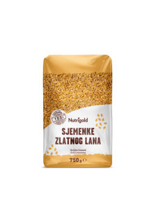 Nutrigold zlata lanena semena v prozorni plastični embalaži, 750g.