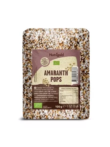 Nutrigold ekološki amarantovi napihnjenci v prozorni plastični embalaži, 100g.