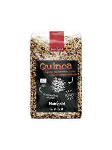Nutrigold ekološka kvnoja "Tricolor" v prozorni plastični embalaži, 500g.