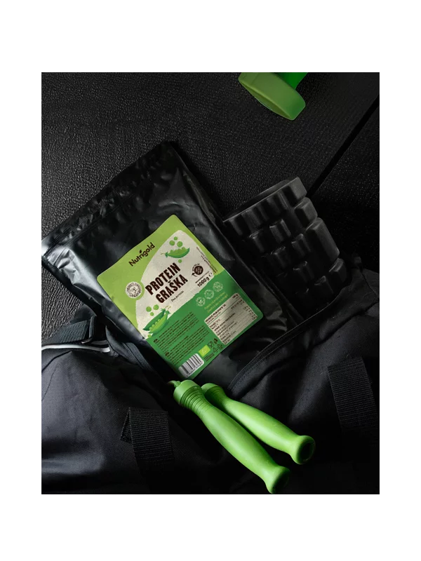Nutrigold ekološke grahove beljakovine v plastični embalaži, 1000g.