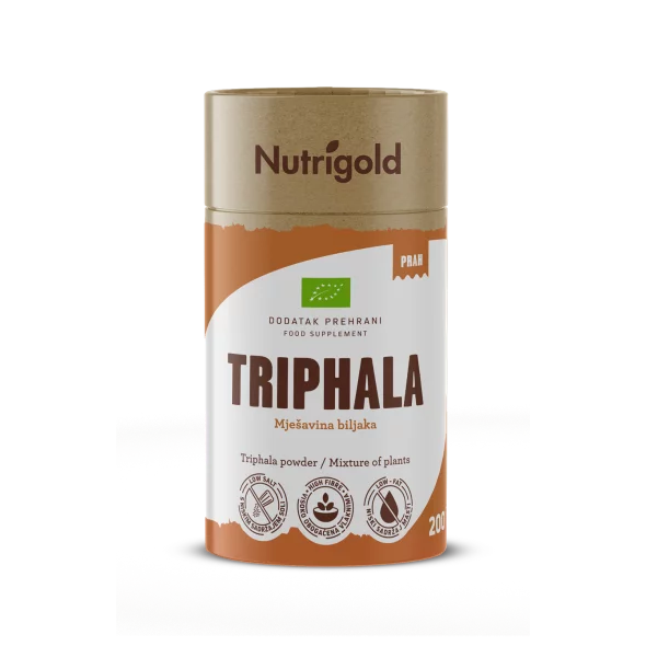 Nutrigold ekološka triphala v prahu, 200 g.