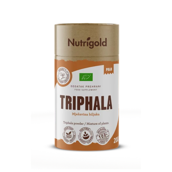 Nutrigold ekološka triphala v prahu, 200g.
