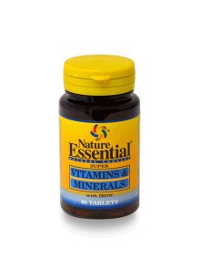 Nature Essential vitamini in minerali z železom v plastični posodi, 60 tablet.