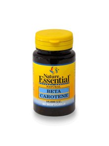 Nature Essential Beta karoten 6,6mg kapsule v plastični embalaži, 50 kapsul.