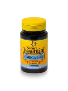 Nature Essential omega 3-6-9 1000mg v plastični embalaži, 30 kapsul.