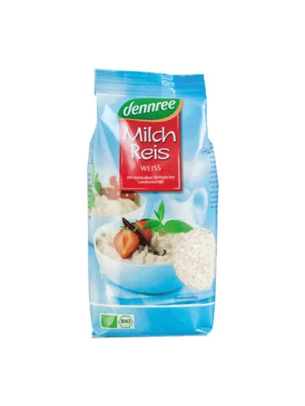 Beli okroglozrnati riž – ekološki 500 g Dennree