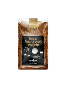 Nutrigold ekološki kokosov sladkor v prozorni plastični embalaži, 1000g.