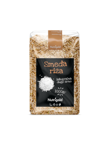 Nutrigold rjavi polnozrnati riž z dolgim zrnom, 1000g.