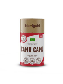 Nutrigold ekološki camu camu v prahu v rdeči 100 gramski embalaži.