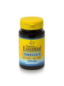 Nature Essential omega 3 500mg v plastični embalaži, 50 kapsul.