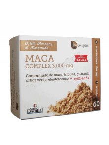 Nature Essential maca kompleks 3.000mg v kartonski embalaži, 60 kapsul.