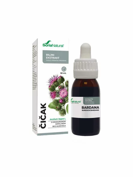 Soria Natural kapljice z naravnim izvlečkom navadnega repinca v steklenički, 50ml.