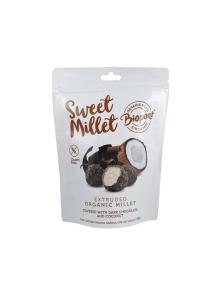 Ekstrudirane prosene kroglice Temna čokolada in kokos – Ekološke 55g Biopont