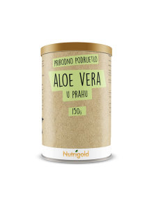 Nutrigold aloe vera v prahu v rjavi kartonski valjkasti embalaži, 150g.