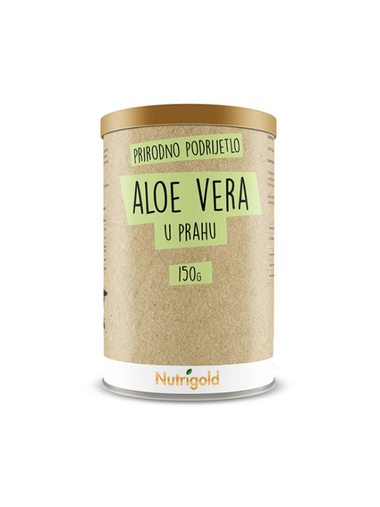 Ntrigold aloe vera v prahu v rjavi kartonski valjkasti embalaži, 150g.