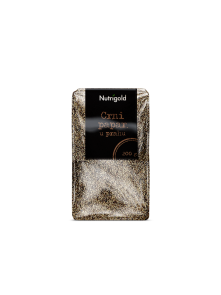 Nutrigold črni poper v prahu v 200 gramski prozorni plastični embalaži.