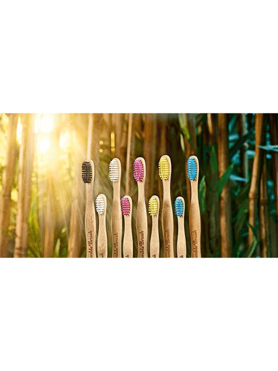 Humble Brush otroška zobna ščetka iz bambusa za otroke ultra soft roza z lesenim ročajem