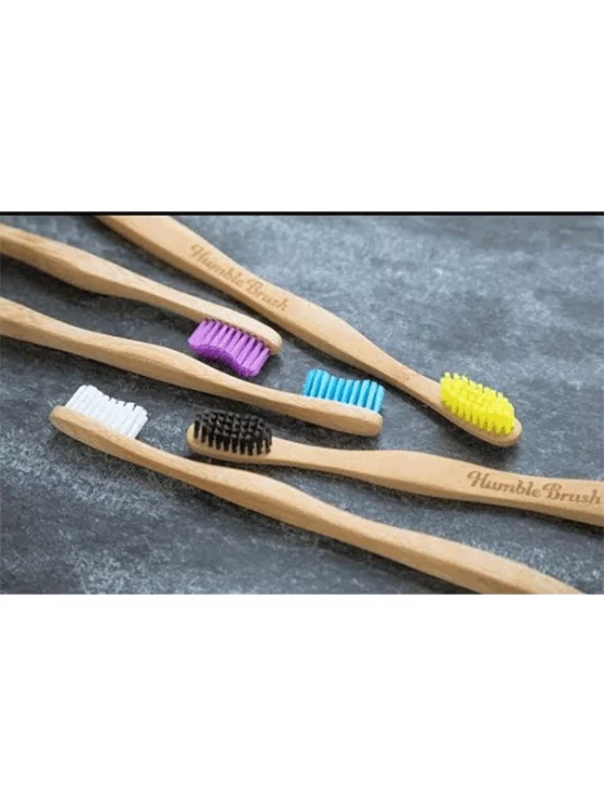 Otroška zobna ščetka iz bambusa Ultra Soft Rumena - Humble Brush
