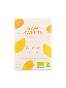 Raw sweets by Mihaela presna  kakav ploščica s pomarančo v kartonski embalaži, 48g.