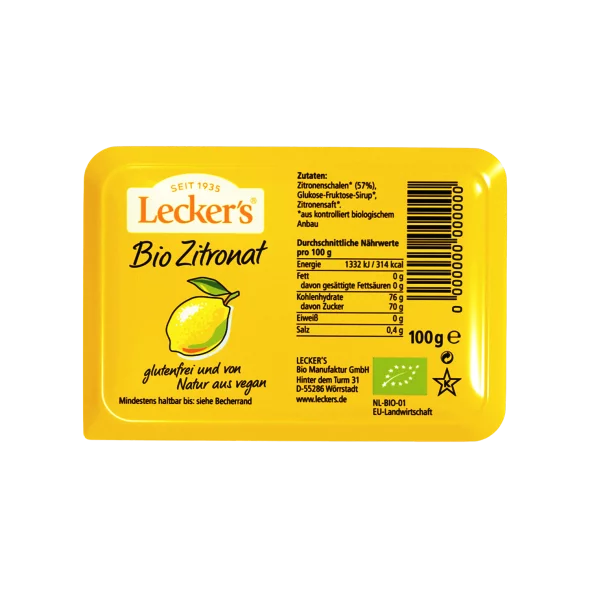 Lecker+s kandirana limonina lupina v embalaži 100g