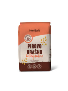 Nutrigold polnozrnata pirina moka v rjavi papirnati embalaži, 1000g.