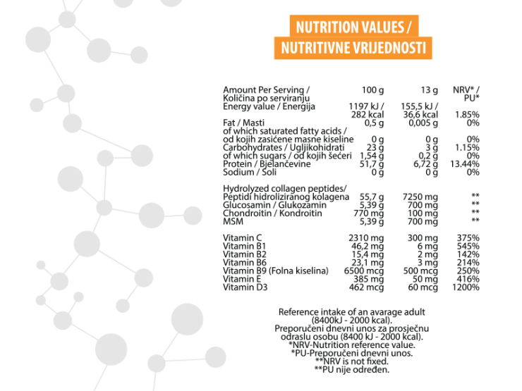 Mr.Joint - Napitek za zdravje sklepov z vitamini -  Pomaranča 390g Nutrigold