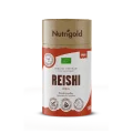 Nutrigold ekološka goba reishi v prahu v rjavi valjkasti embalaži, 150g.