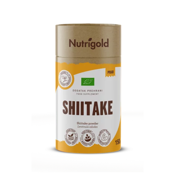 Nutrigold ekološke shiitake v prahu, 150g.