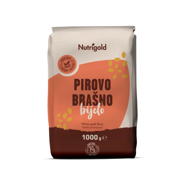 Nutrigold bela pirina moka v rjavi papirnati embalaži, 1000 g.