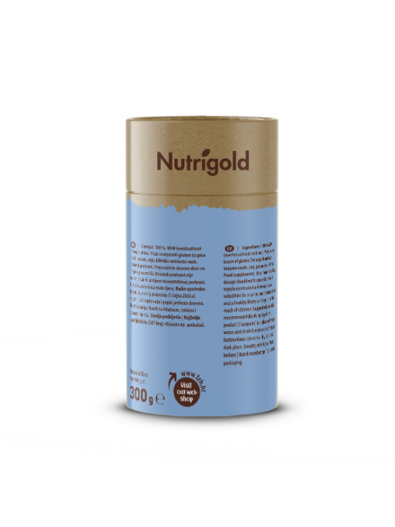 Nutrigold msm prah v rjavi valjkasti embalaži, 300g.