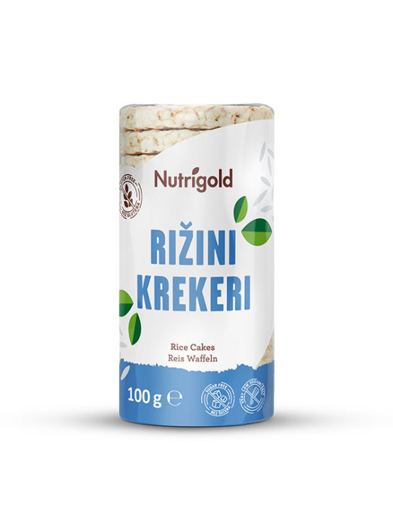 Nutrigold Natural riževi vaflji v prozorni plastični embalaži, 100g.