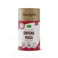 Nutrigold ekološka rdeča maca v prahu v 250 gramski rjavi embalaži.