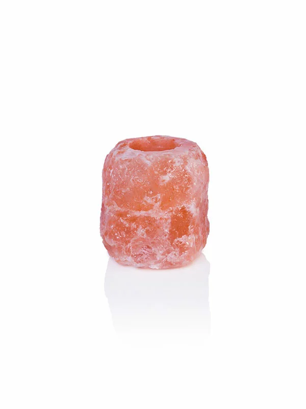 Nutrigold svečnik iz himalajske soli z eno svečko  in eno vdolbino za svečko